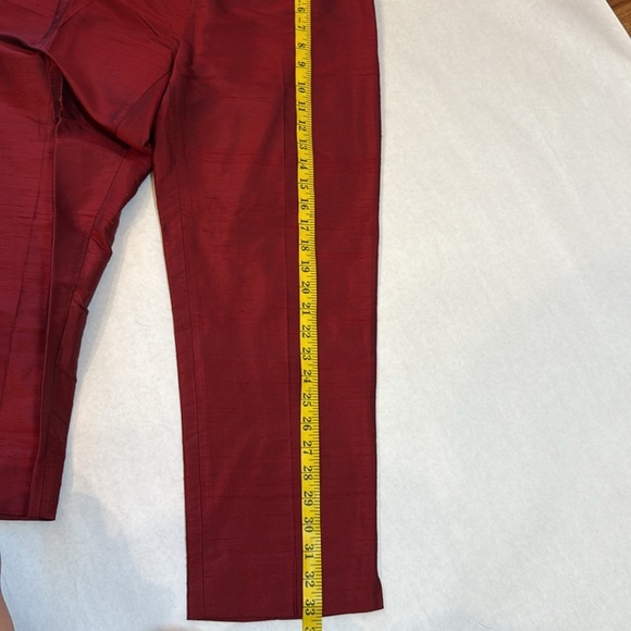 VTG Finity Studio Red 100% Silk 2-Piece Pantsuit Blazer & Trousers Women’s Sz 6 - Picture 10 of 14